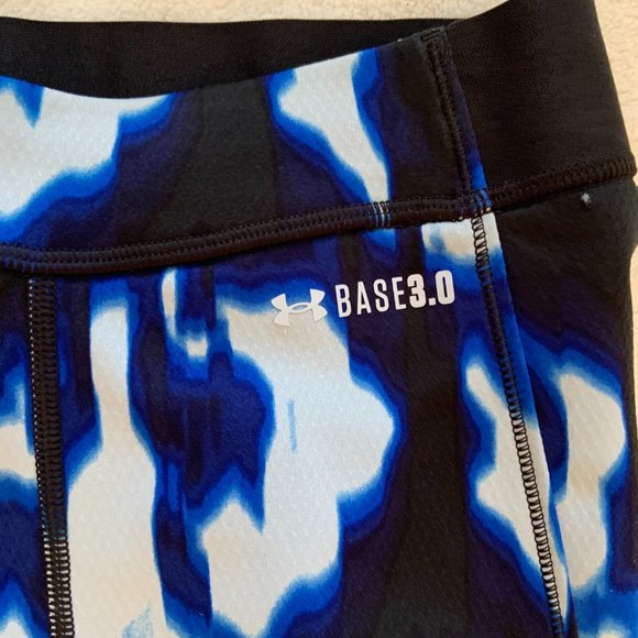 Women's Under Armour Base 3.0 Printed Leggings Blue Oxford Versa Size XS - Picture 6 of 10